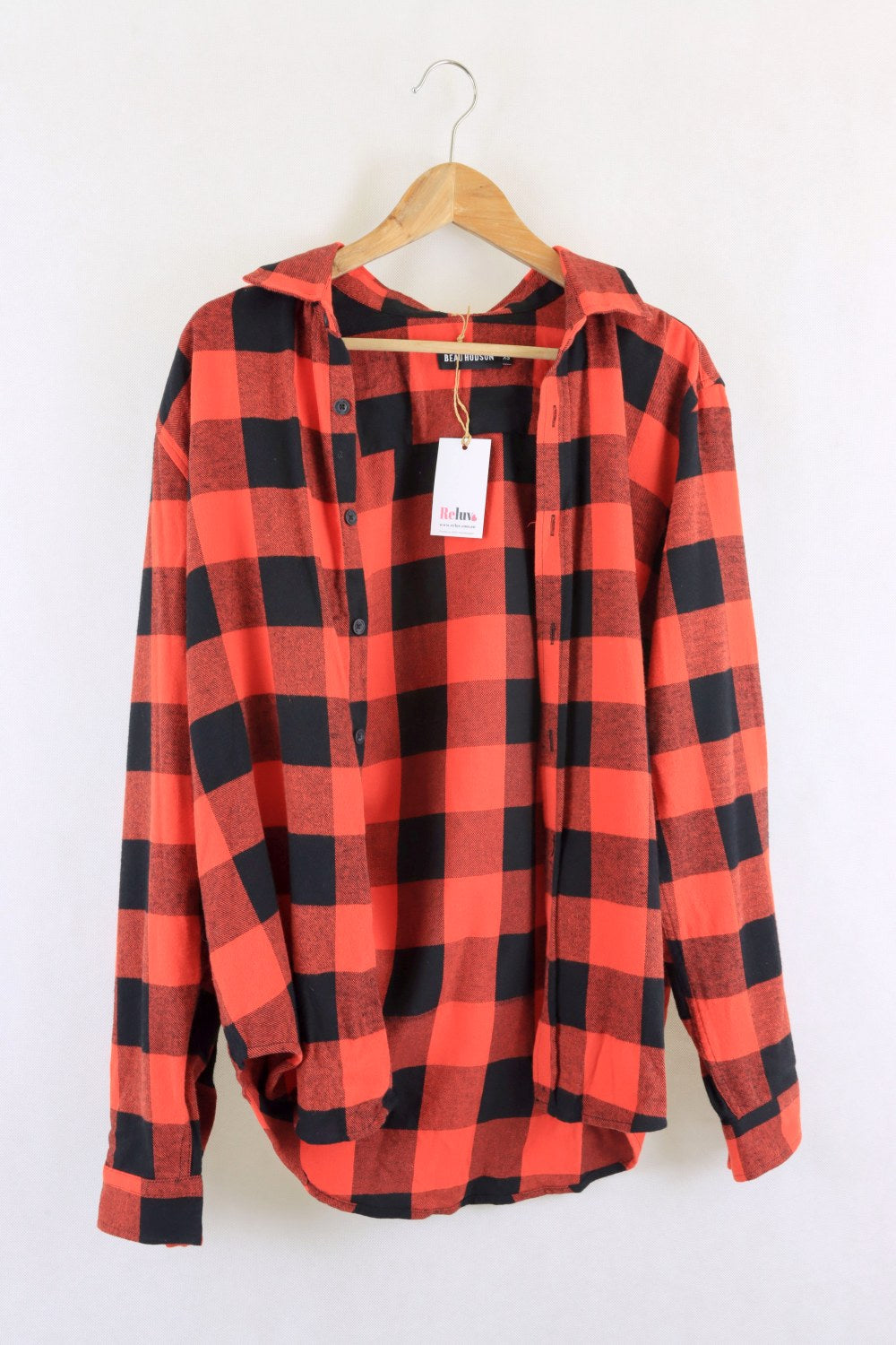 Beau Hudson Black And Red Check Long Sleeve Top XS