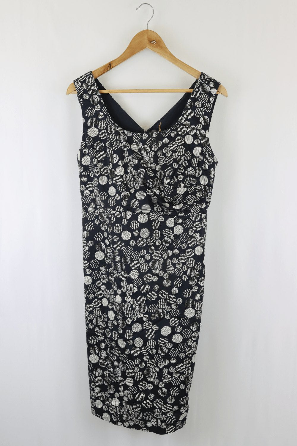 Jacqui E  Black And White Pattern Dress 12