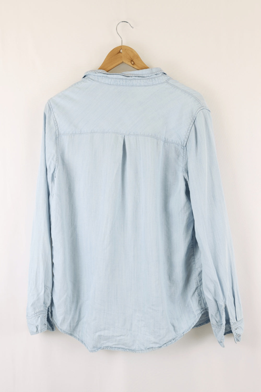 Forever New Blue Denim Button Down Top 12