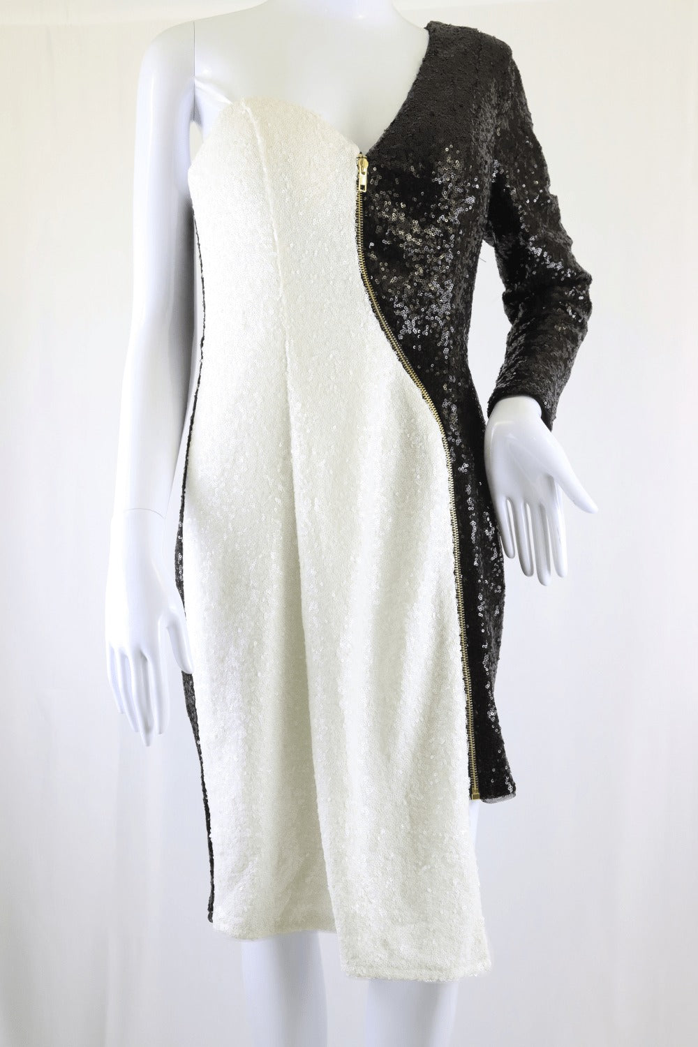 bariano silver sequin dress Bariano Oscar High-Neck Glitter Gown