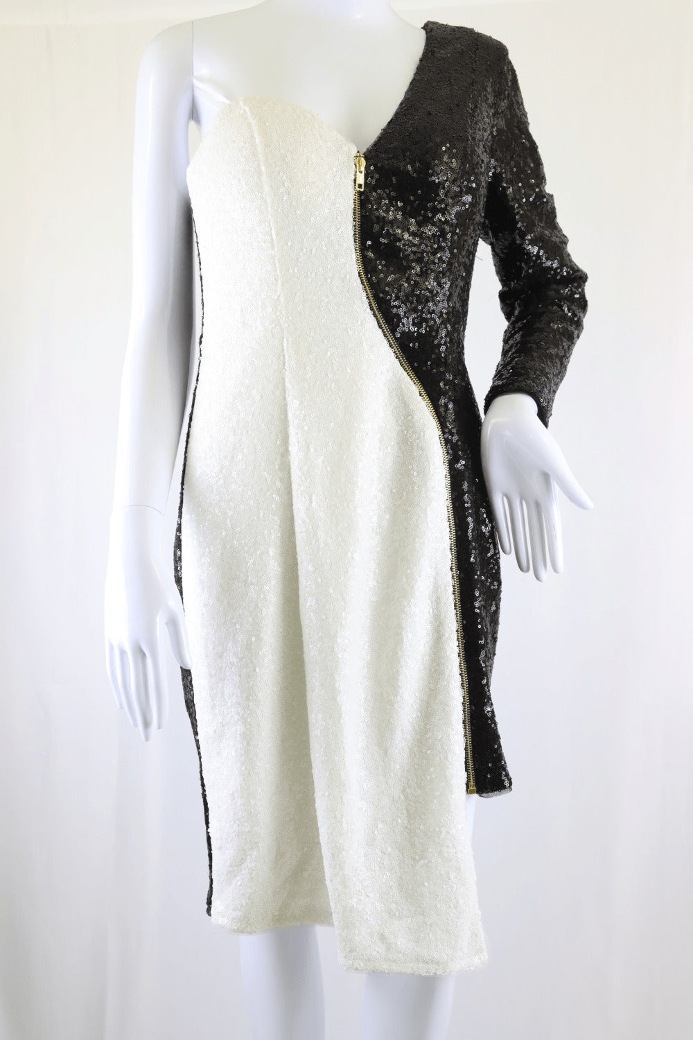 Bariano Black And White Sequin Dress 12