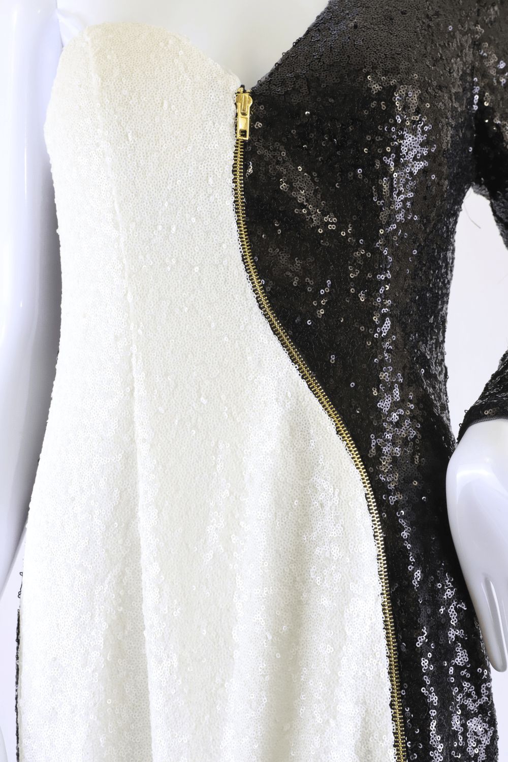 Bariano Black And White Sequin Dress 12