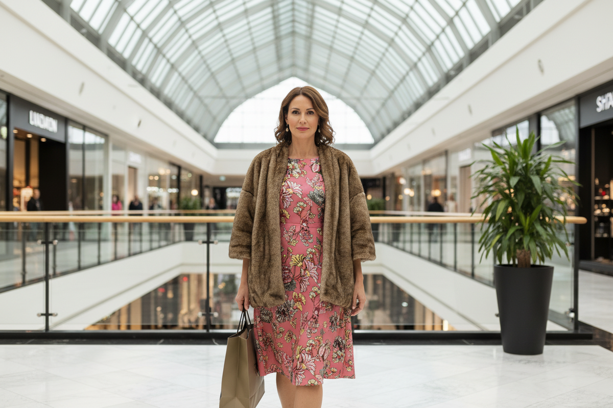 Zara Faux Fur Jacket Brown S/M