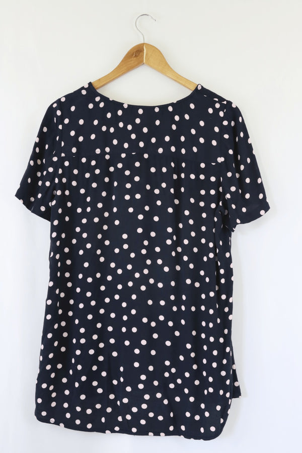 Sussan Blue Polka Dot Top 12 - Reluv Clothing Australia