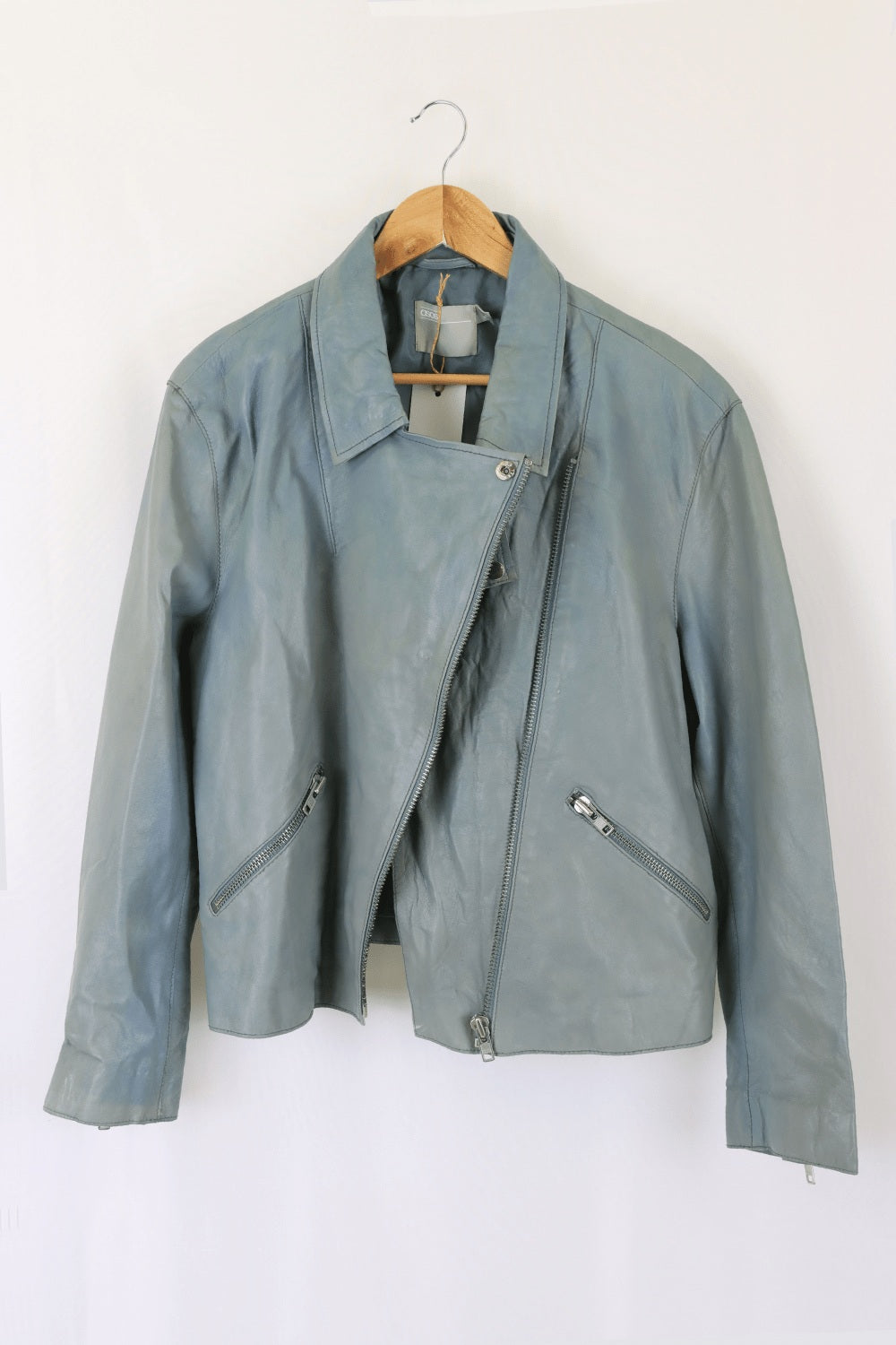 Asos Blue Leather Jacket 16