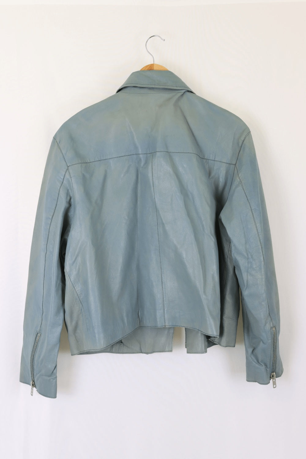 Asos Blue Leather Jacket 16