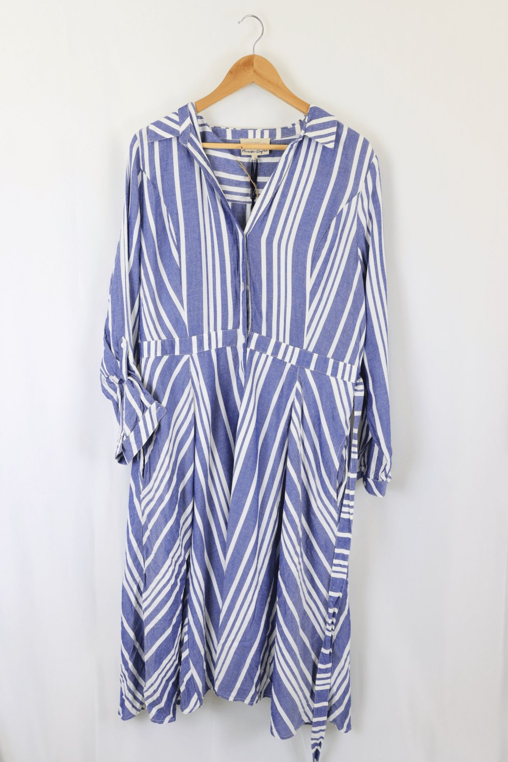 Phase Eight Blue And White Striped Dress 18