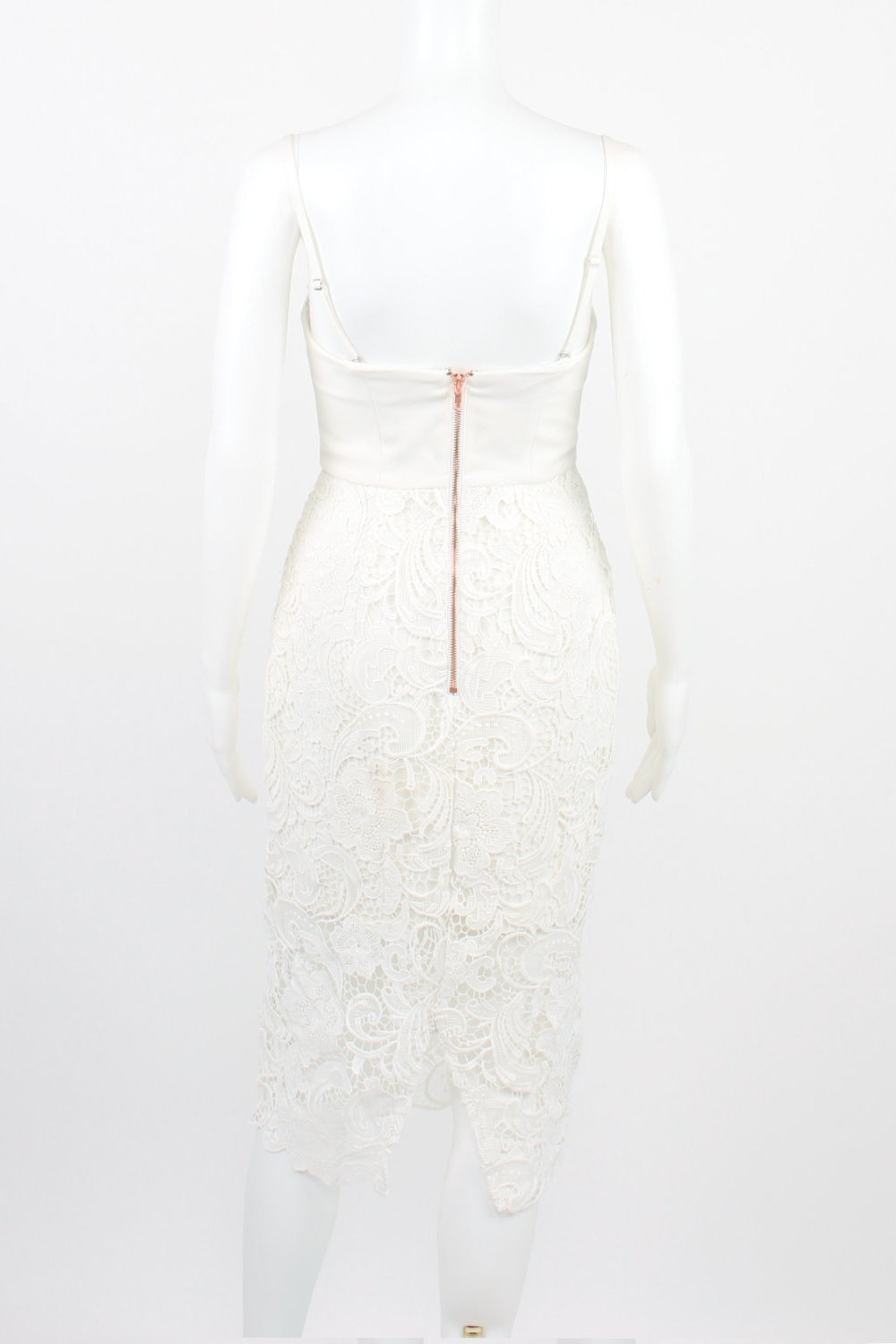 Love Honor White Lace Midi Dress 8