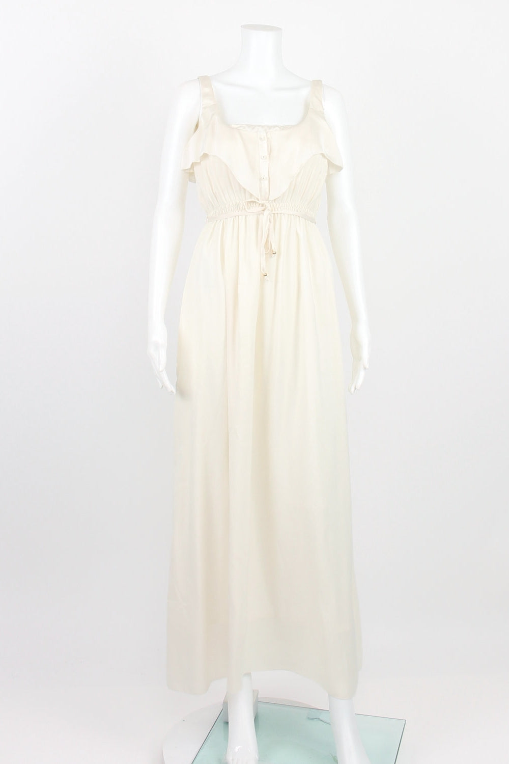 Pomkin Paris White Button Front Maternity Maxi Dress S