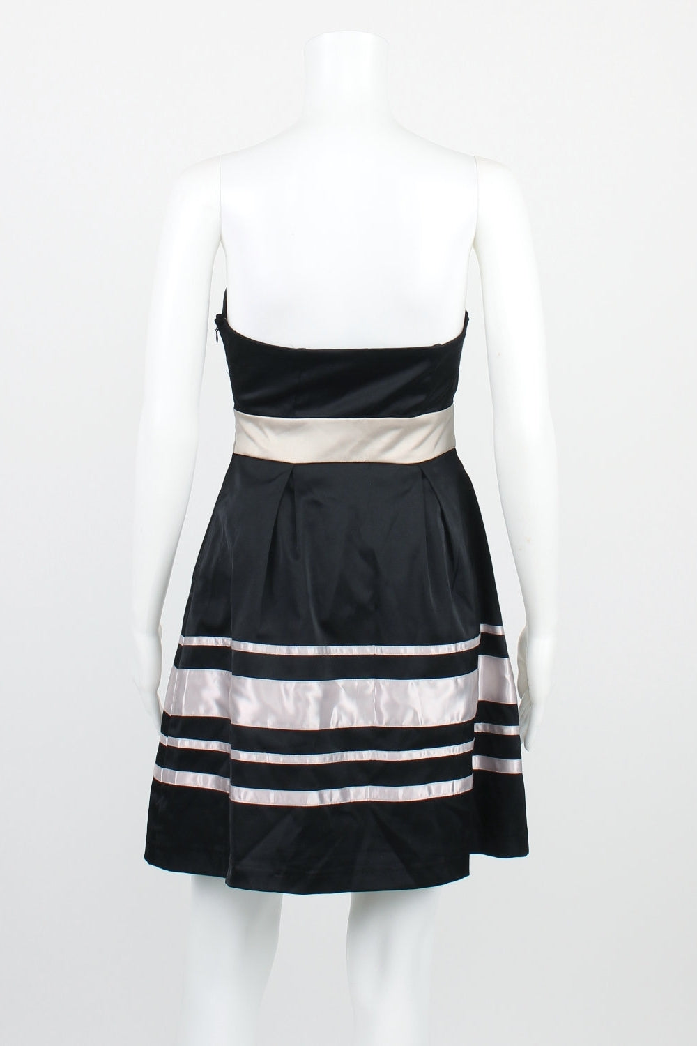 Luvalot Black Striped Strapless Dress 8