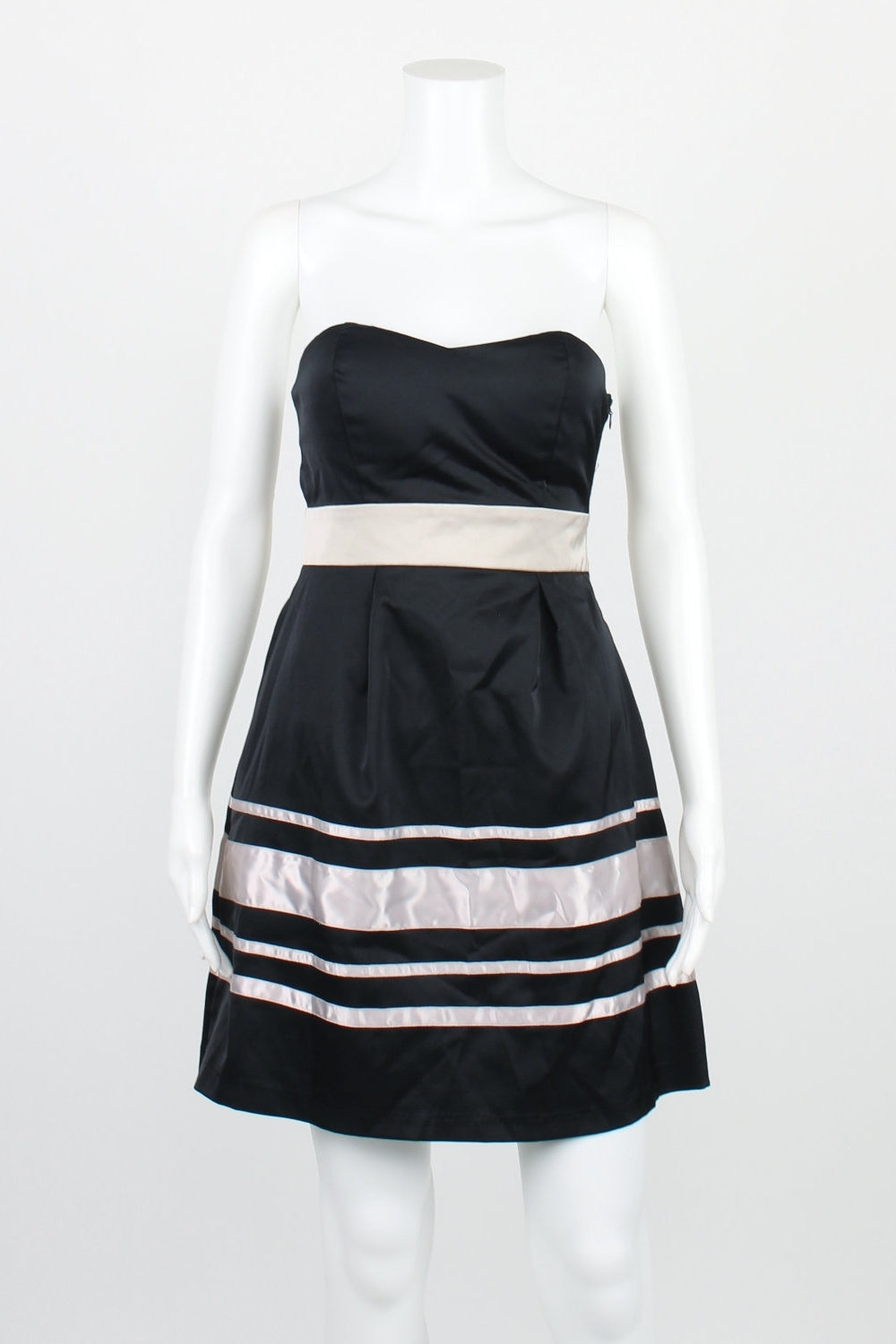 Luvalot Black Striped Strapless Dress 8