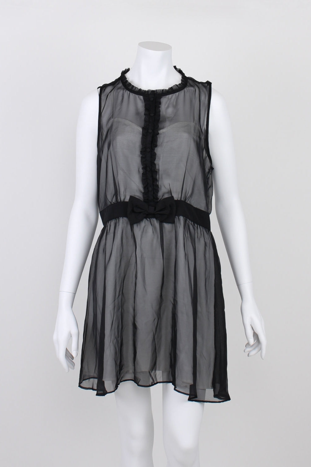 Miss Shop Black Sleeveless Button Front Dress 14