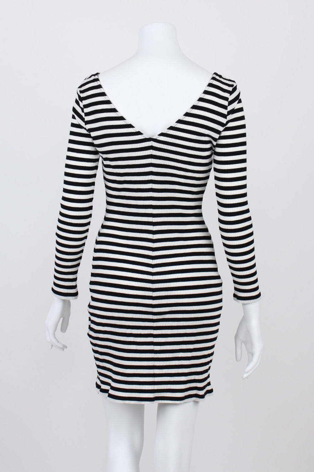 & Other Stories Striped Ribbed Bodycon Black And White  Dress 12