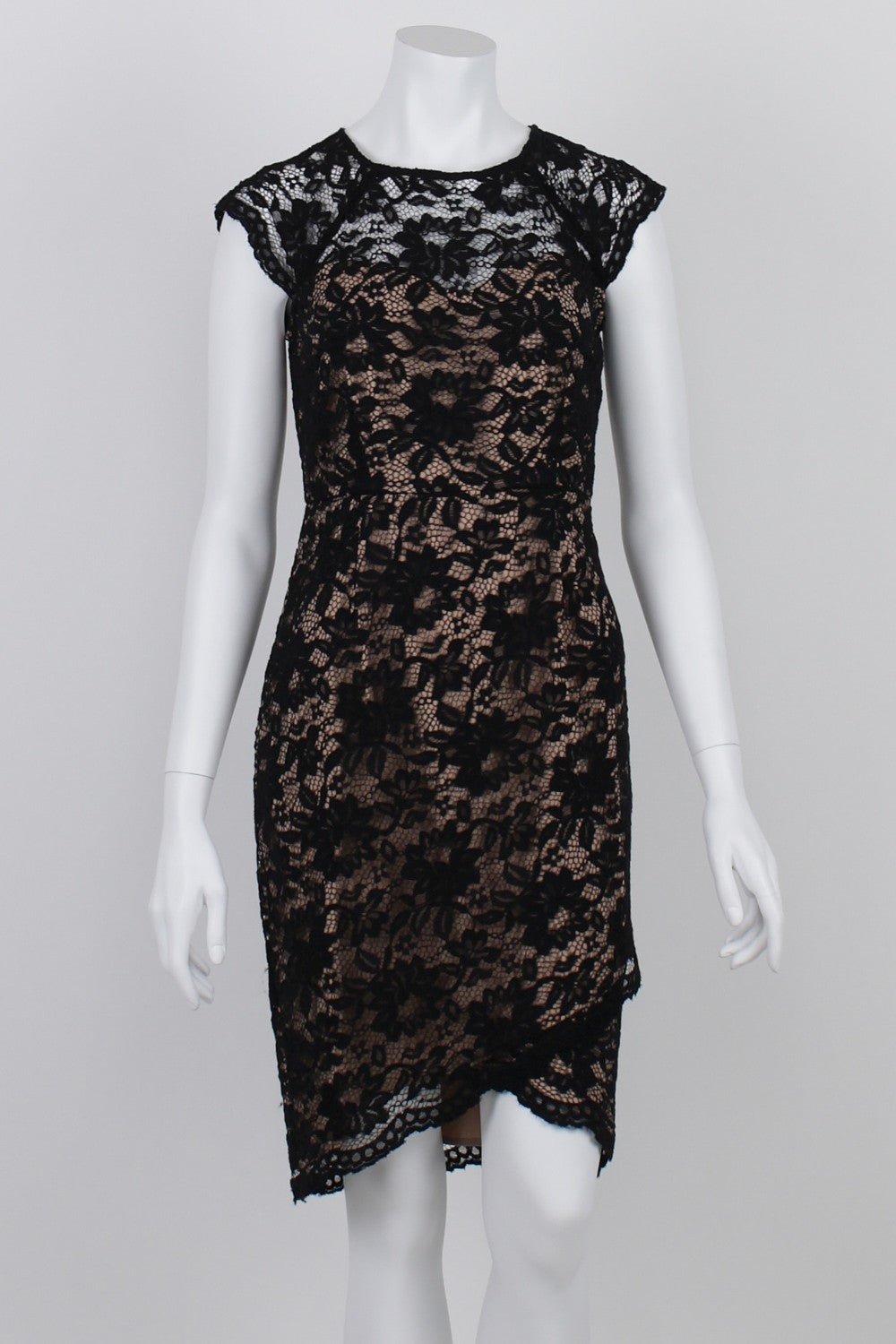 Jacqui E Black Lace Dress 8