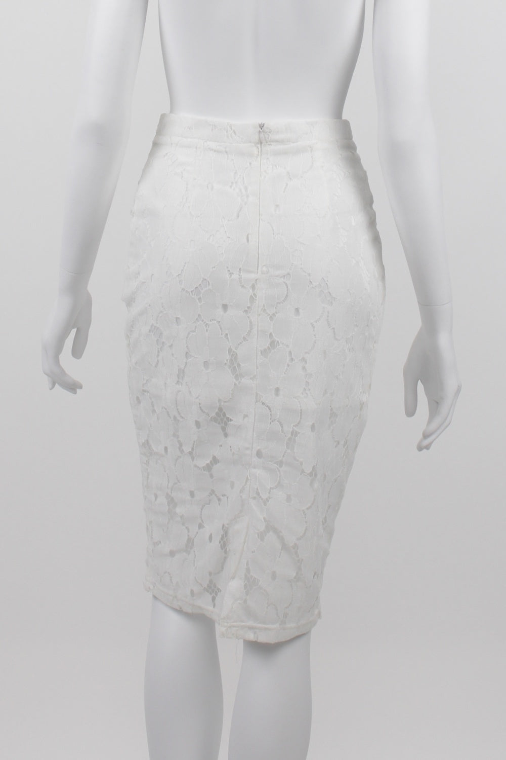 Otto Mode White Lace Midi Skirt 8