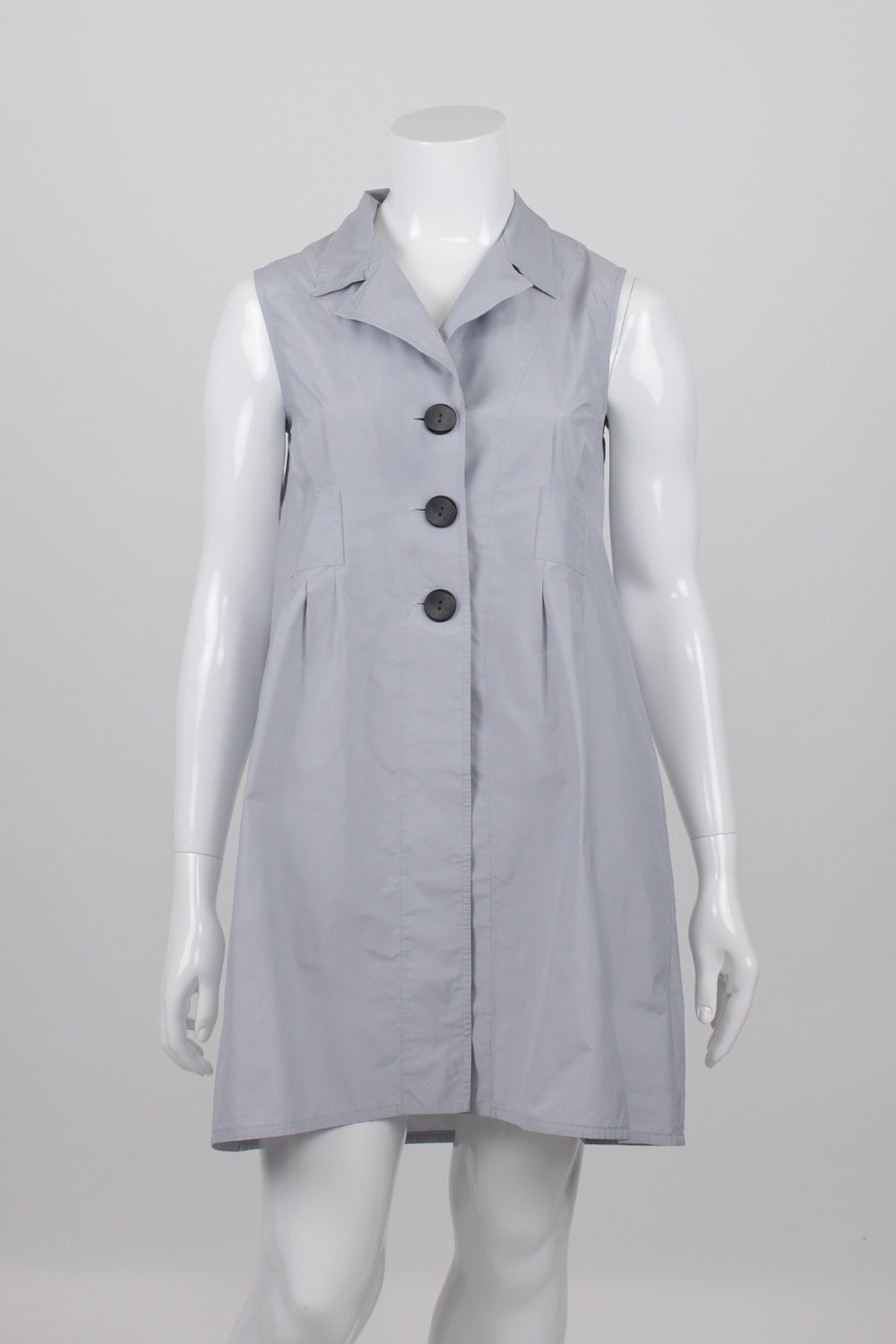 The Ark Grey Sleeveless Button Front Tunic L