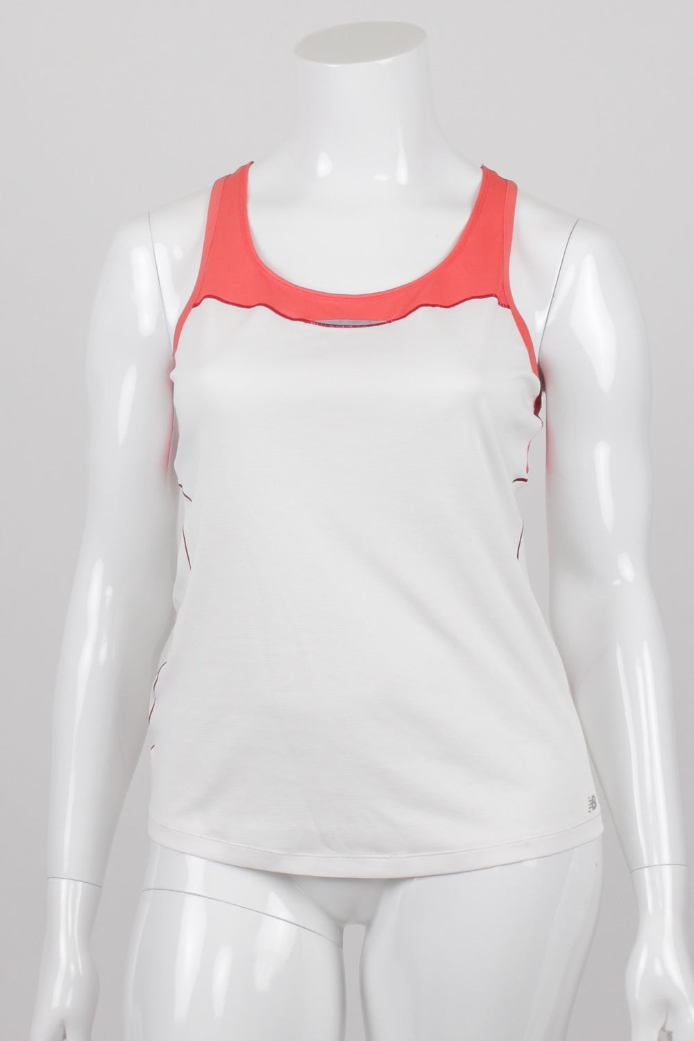 New Balance White and Pink Active Tank L