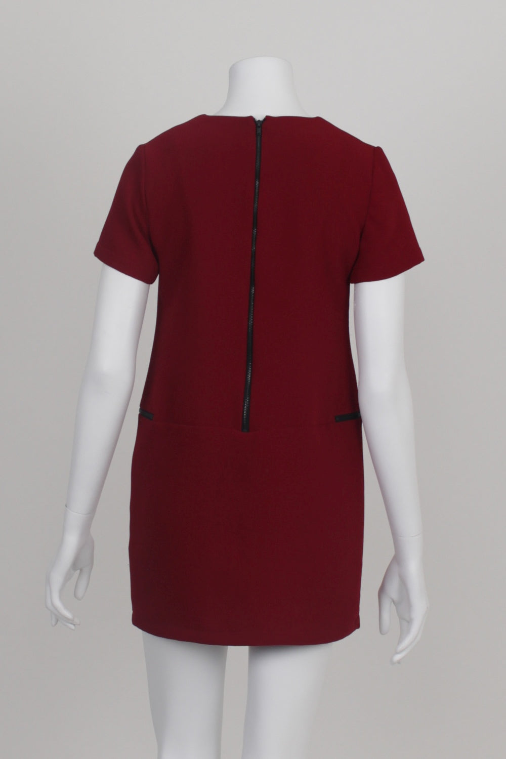 Topshop Petite Burgundy Short Sleeve Dress 8