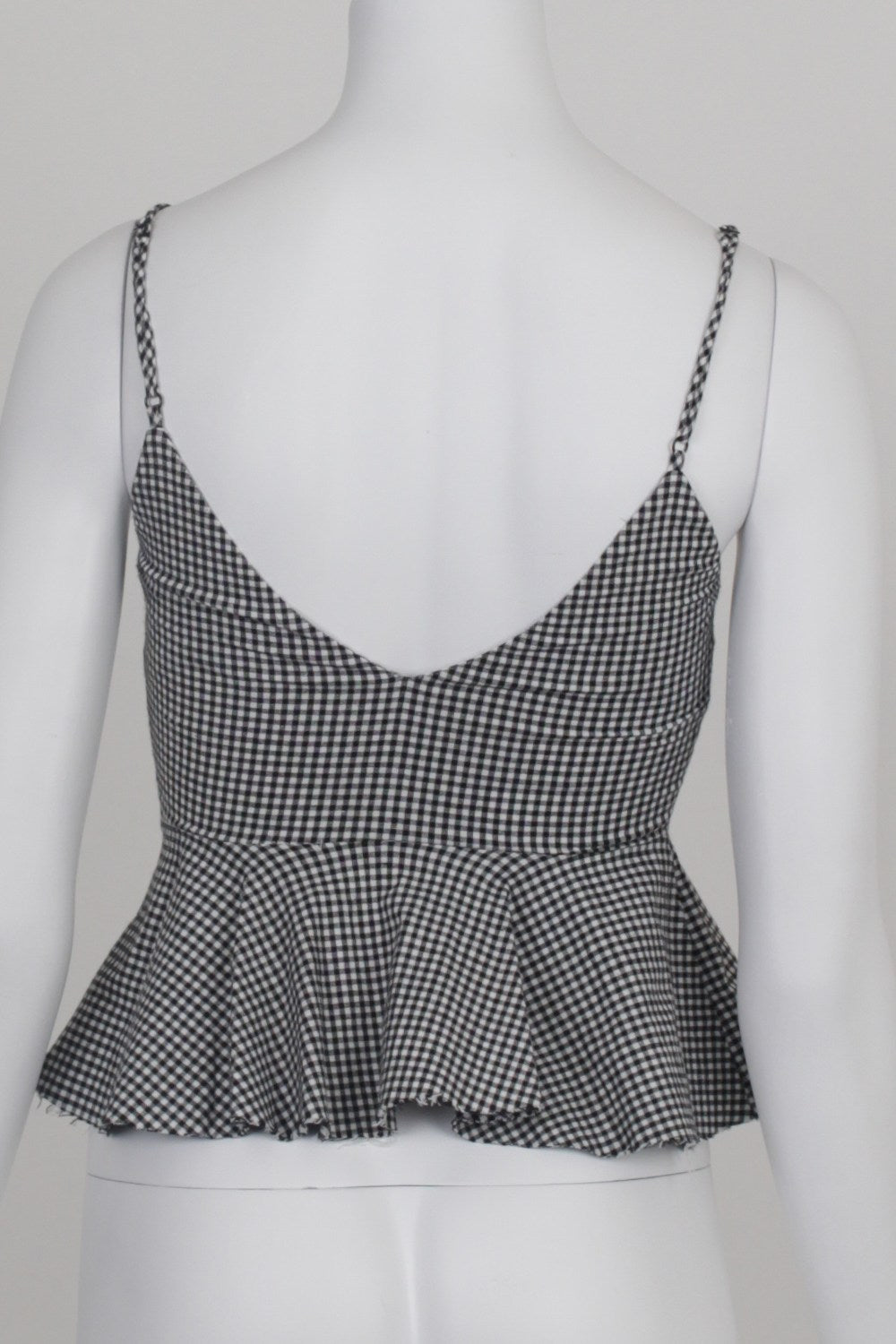 Lulu &amp; Rose Black and White Check Peplum Top XXS