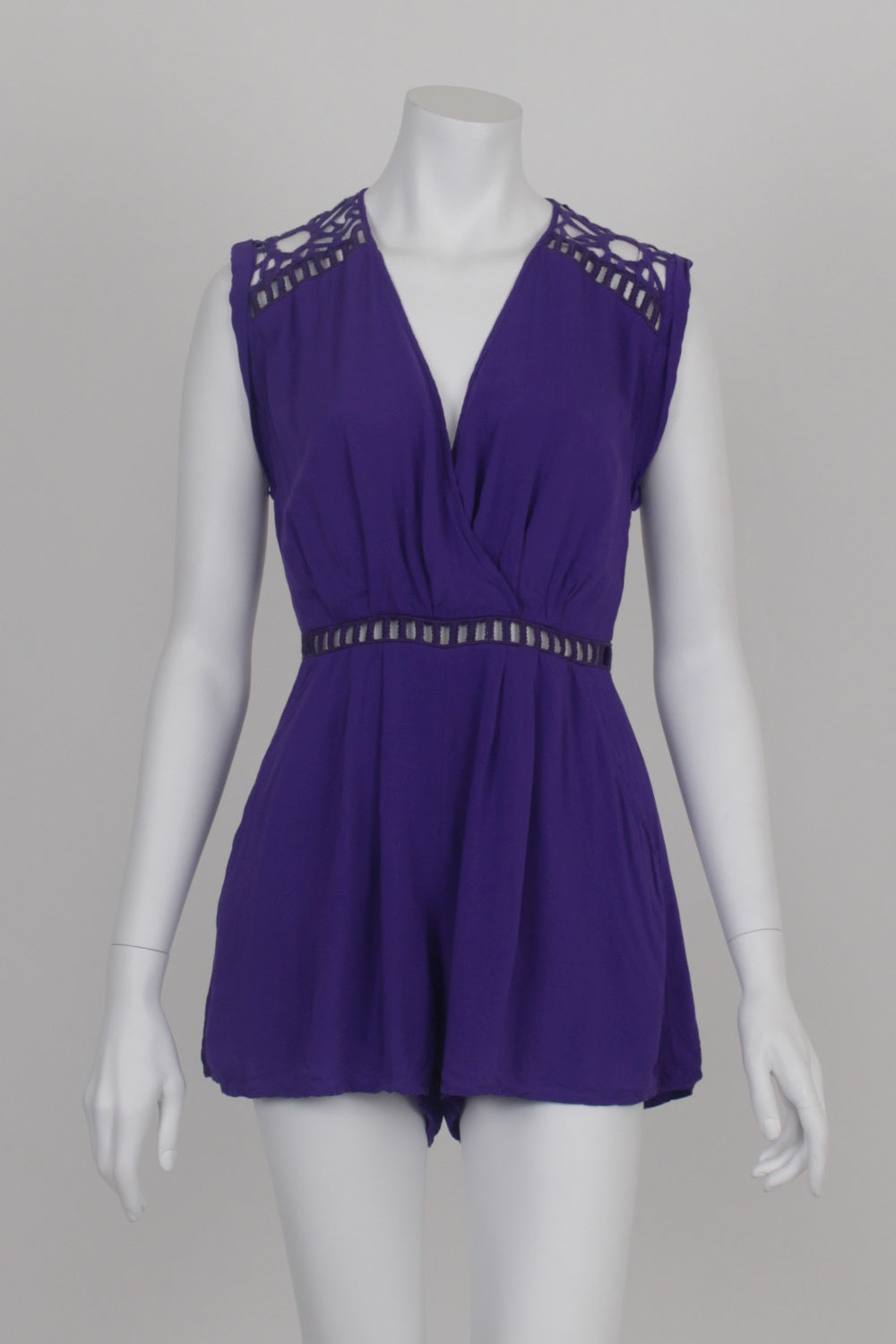 Blessed Are The Meek Purple Crochet Playsuit 10