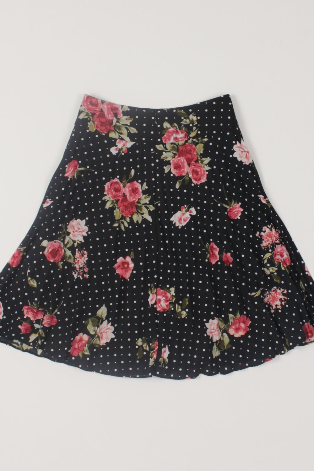 Review Black Floral Pleated Skirt 6