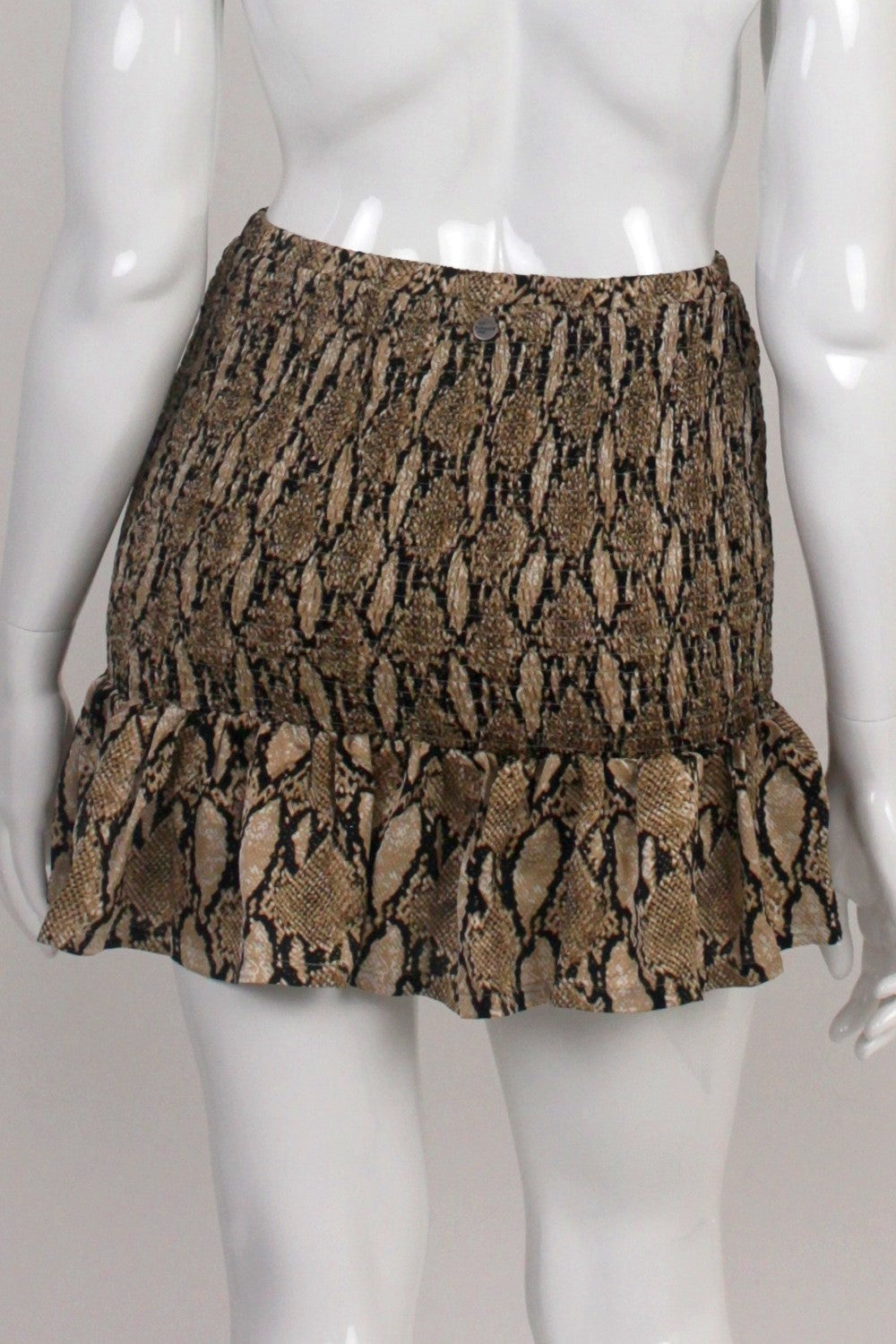 All About Eve Snake Print Ruched Mini Skirt 14