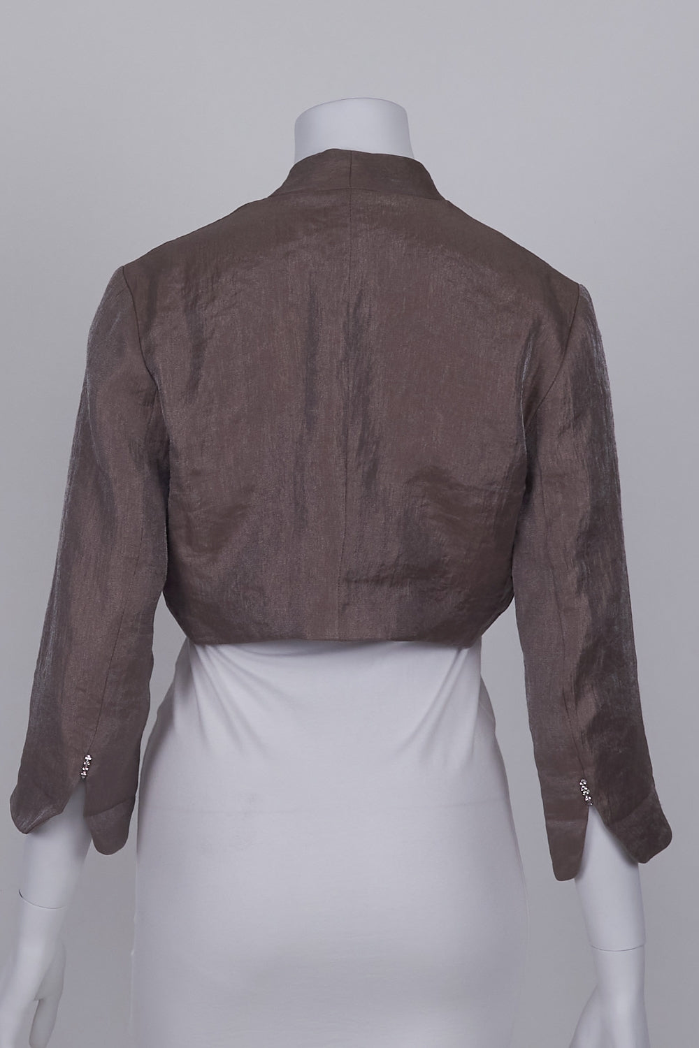 Chelsea Taupe Open Front Cropped Jacket 8