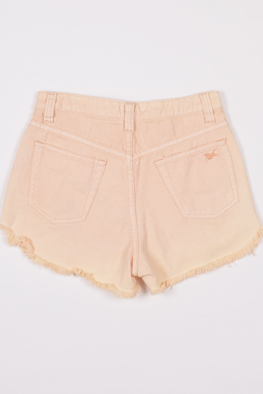 Quirky Circus Yellow Distressed Denim Shorts AU 8 / 26