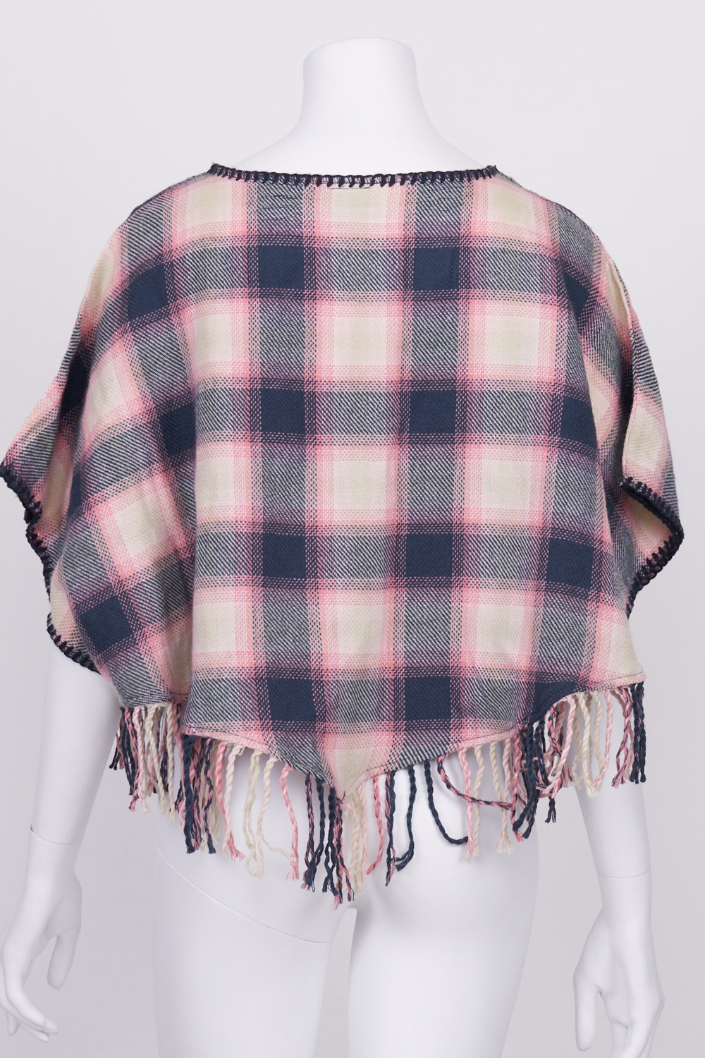Lee Cooper Pink and Navy Plaid Shawl S