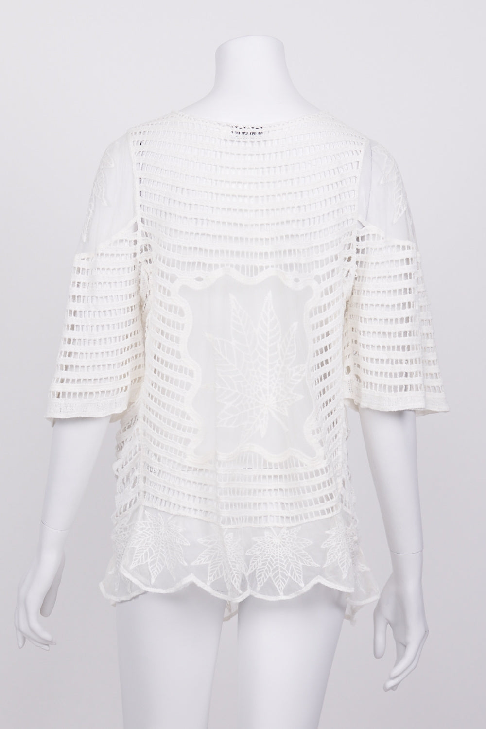 Olla Oh White Crochet Top M