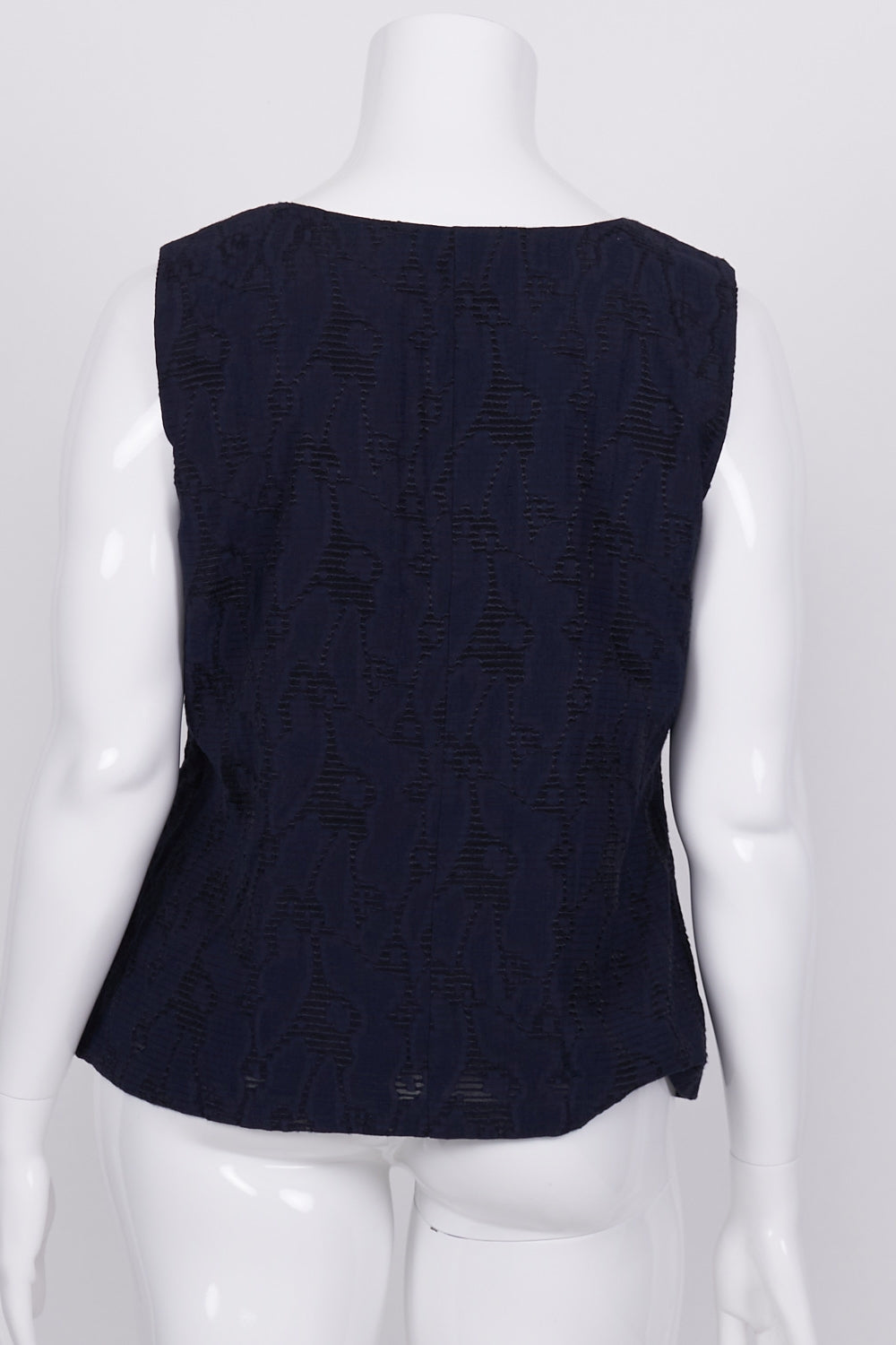 Jaeger Navy Patterned Sleeveless Top 16