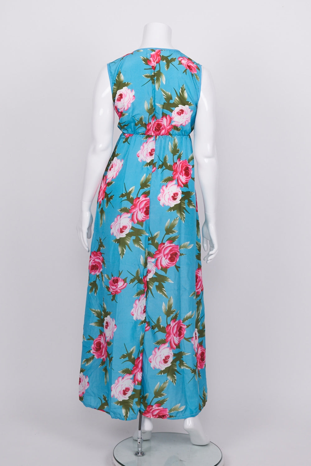 Eunice Lai Blue Floral Sleeveless Maxi Dress XL