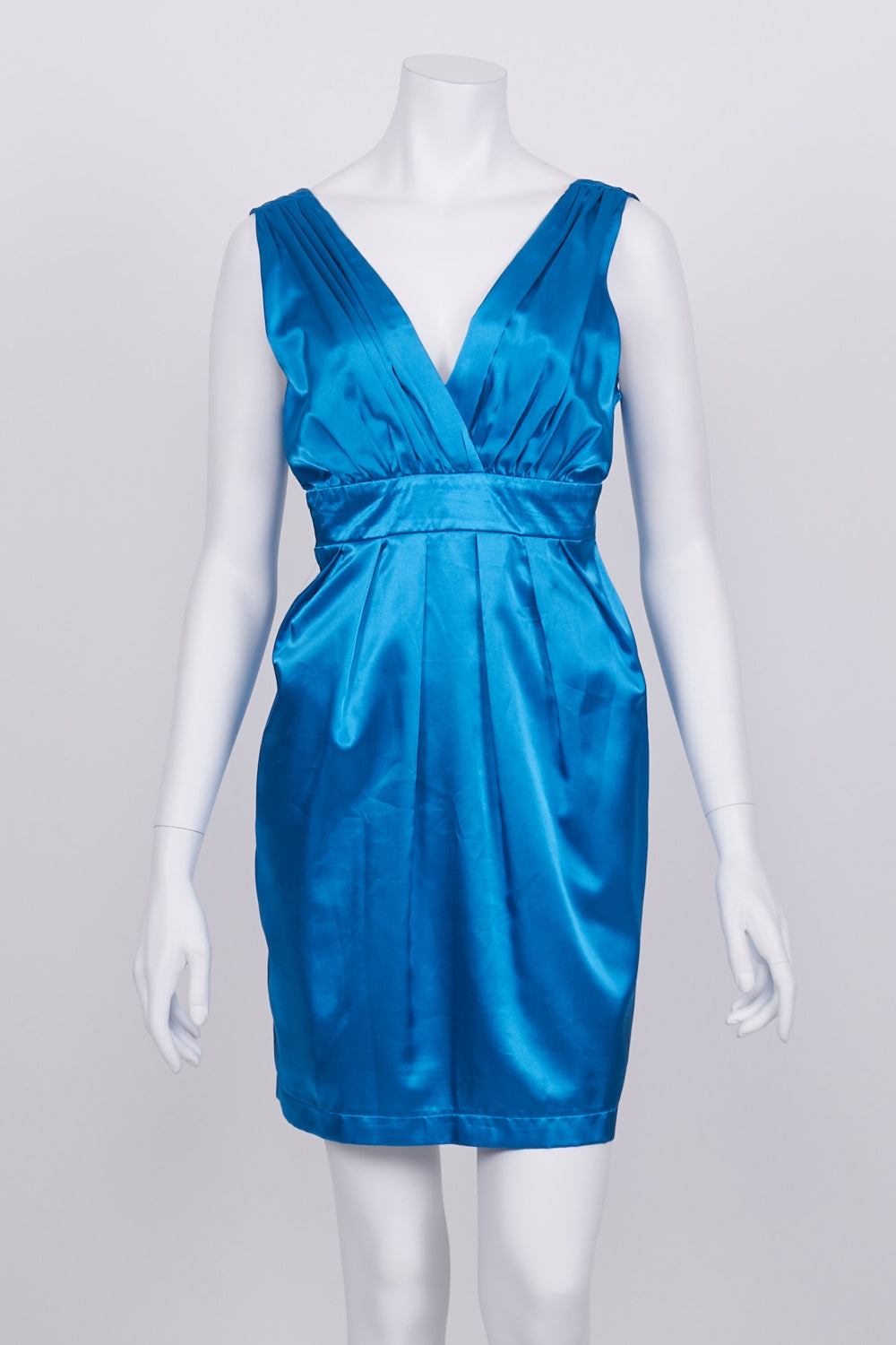 Bella Bleu Blue Sleeveless Pleated Dress 10