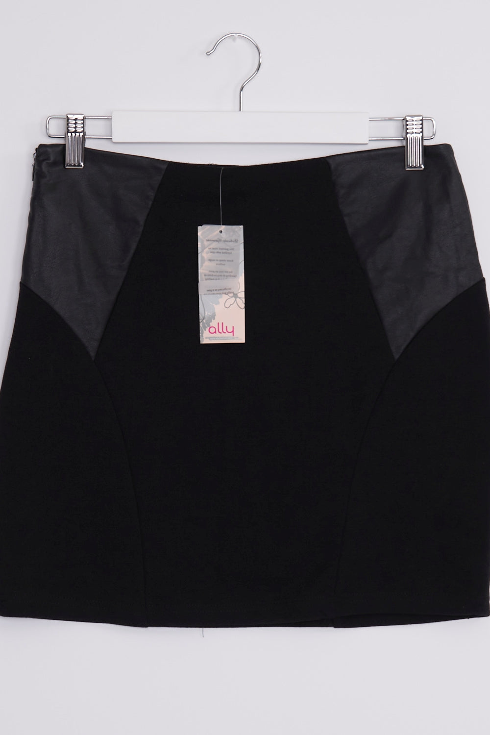 Ally Fashion Black Faux Leather Detail Mini Skirt 12