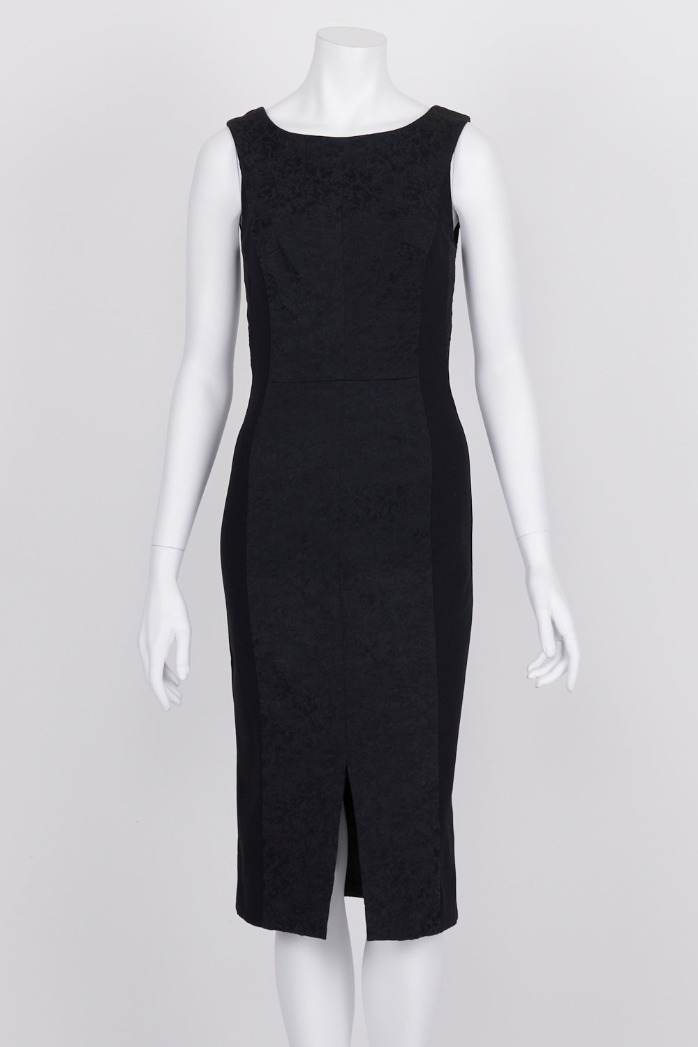 Veronika Maine Black Patterned Sleeveless Midi Dress 6