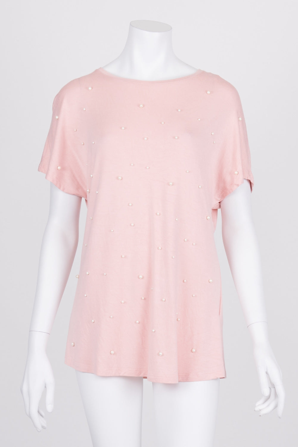 Amisu Pink Pearl Front T-Shirt S