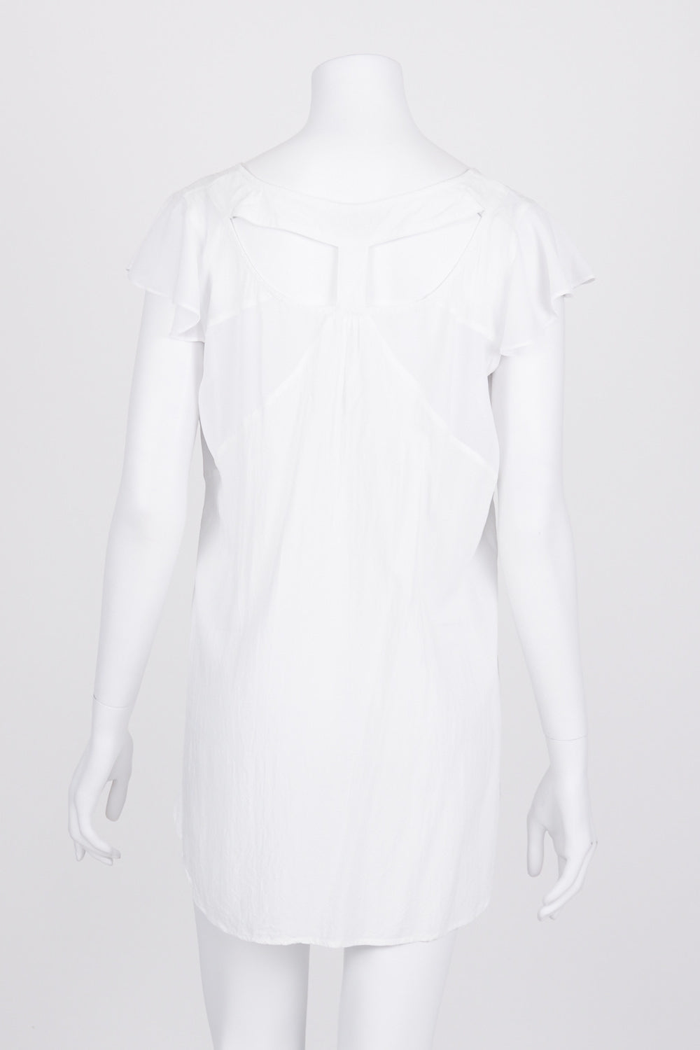 One One Seven White Cap Sleeve Top S