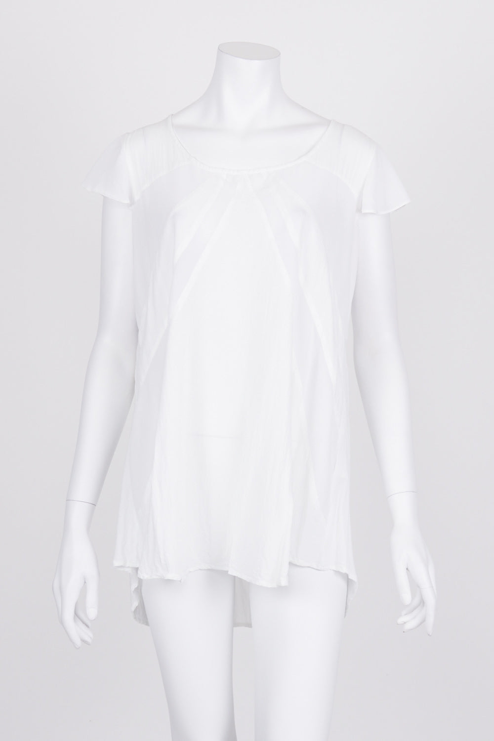 One One Seven White Cap Sleeve Top S