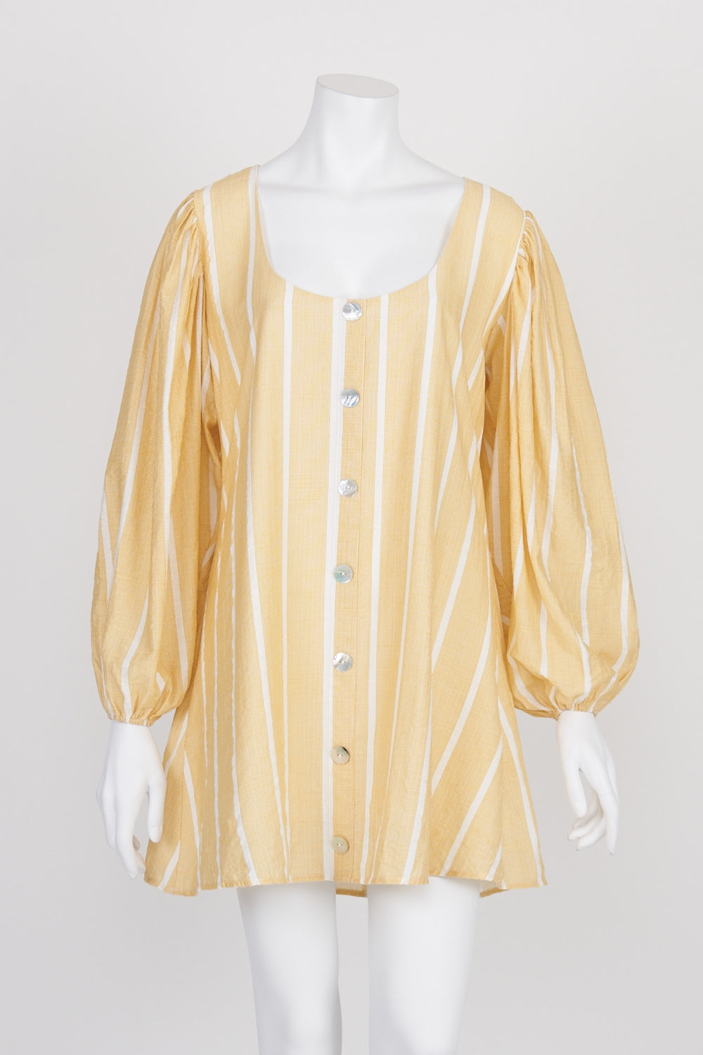 Girl And The Sun Yellow And White Striped Dress S