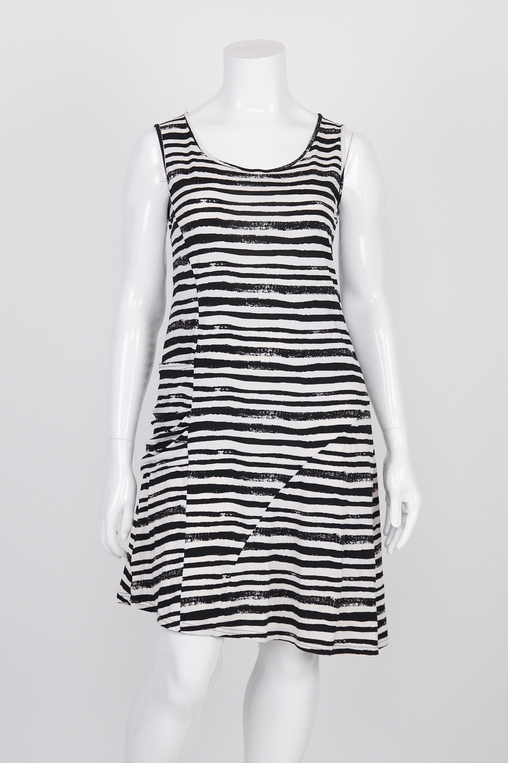 Caroline Morgan Black And White Striped Midi Dress 14