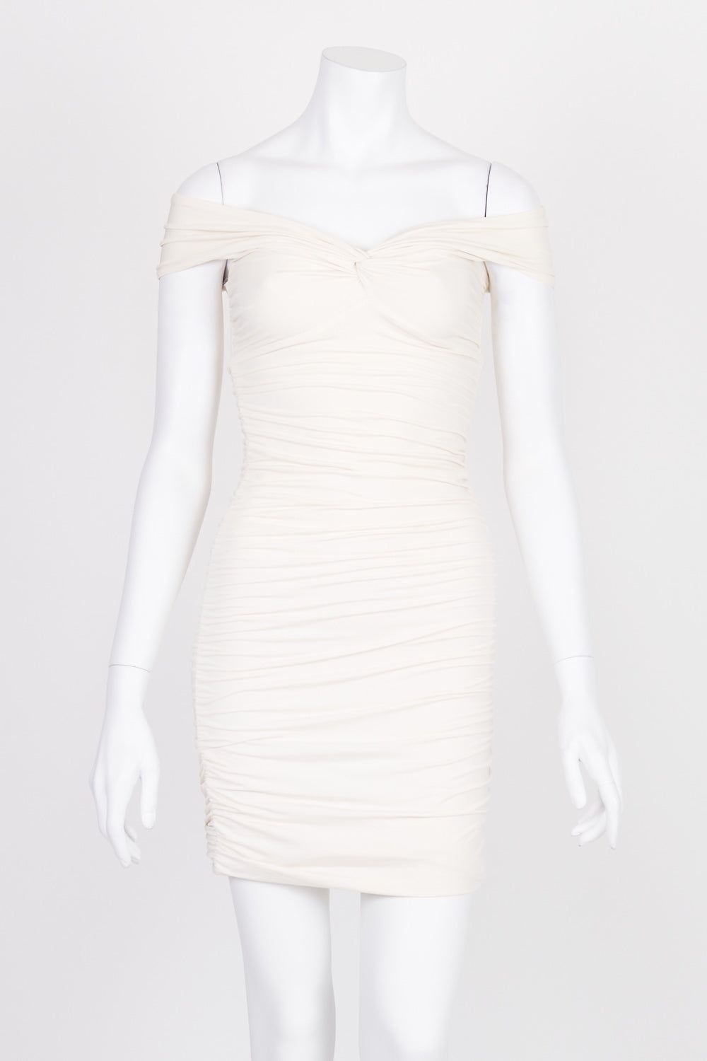 Kookai Cream Ruched Side Dress 10