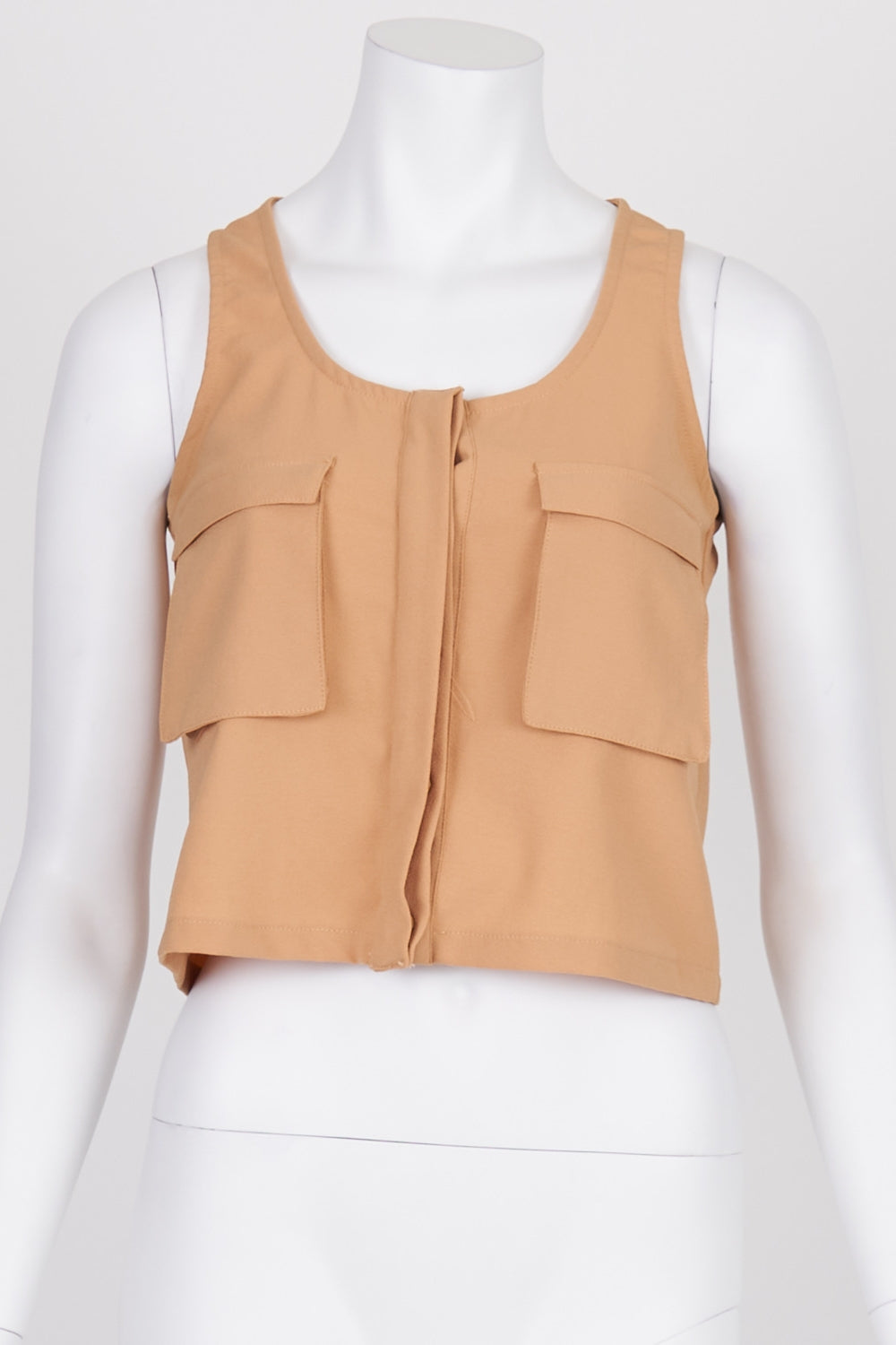 Maxim Sleeveless Button Front Top S