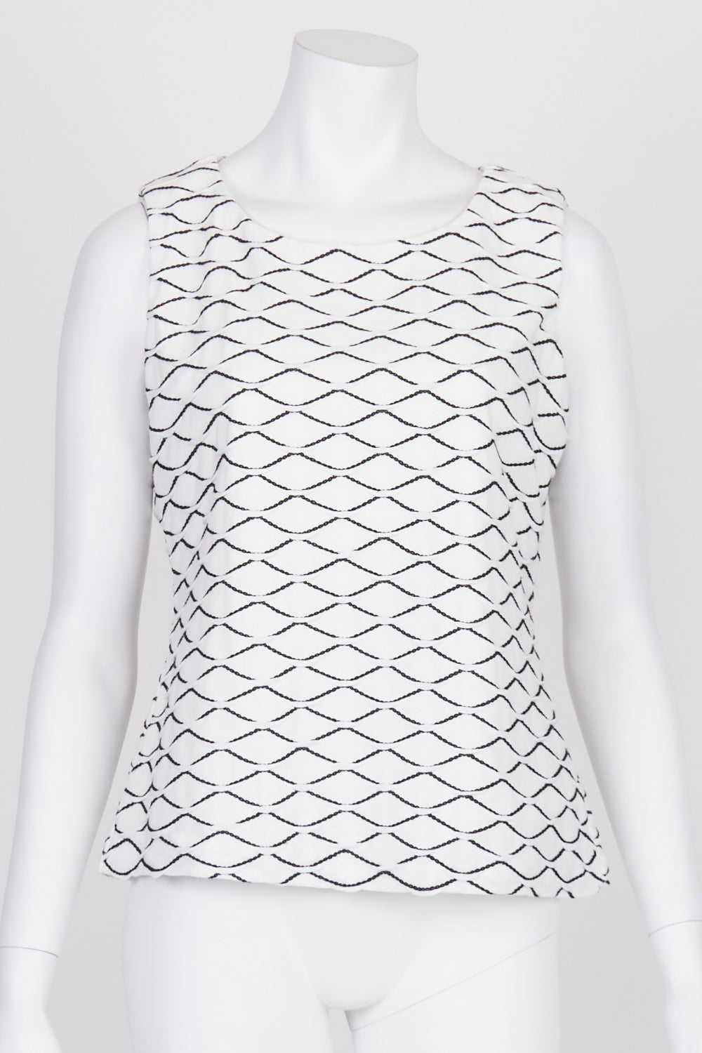 Calvin Klein Black And White Patterned Top 10