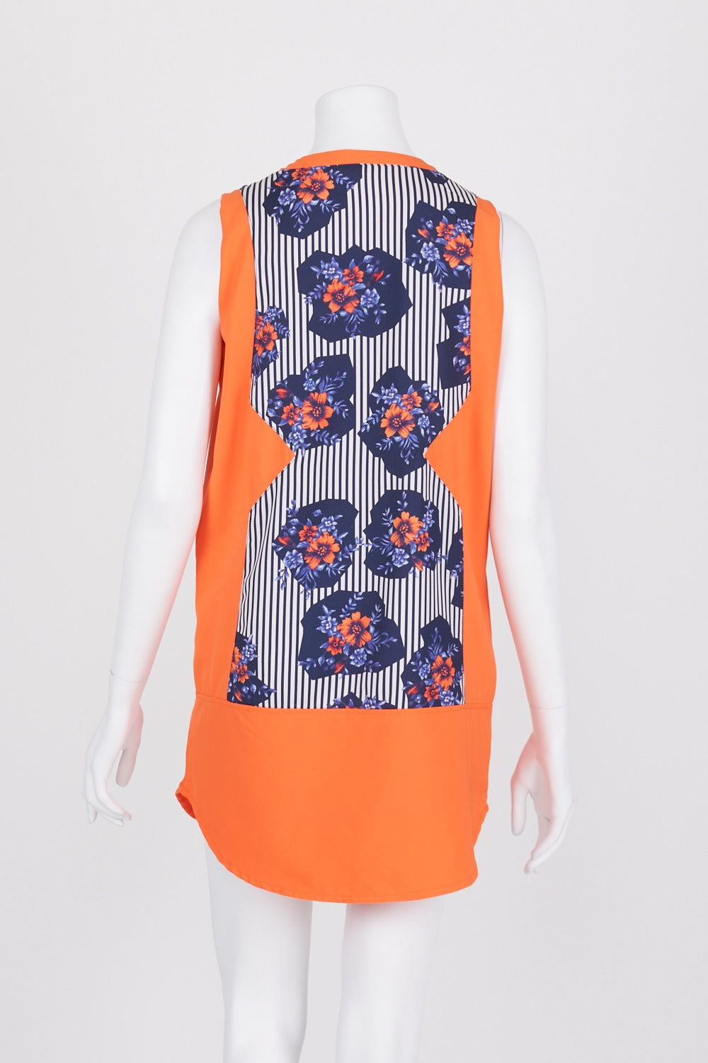 Angel Biba Orange Patterned Sleeveless Dress 8