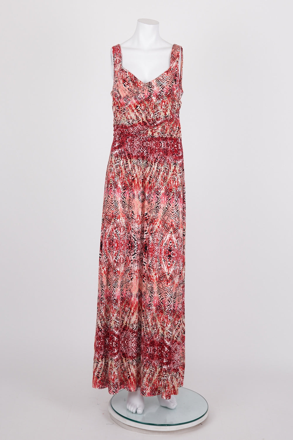 Table Eight Red Patterned Maxi Dress M