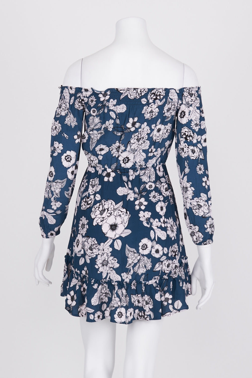 Bardot Teal Floral Off Shoulder Dress 6