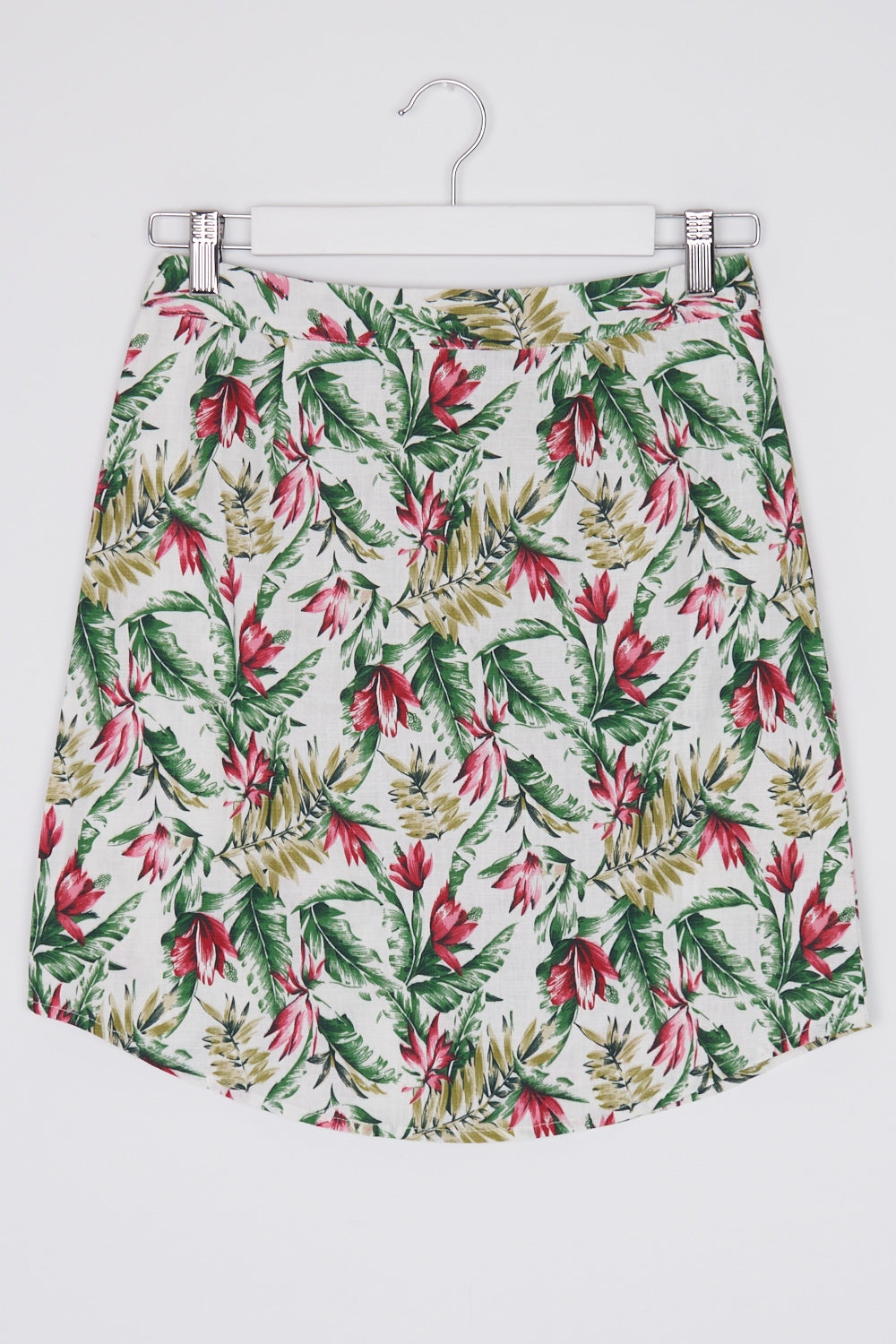 Otto Mode White and Floral Tropics Skirt 8