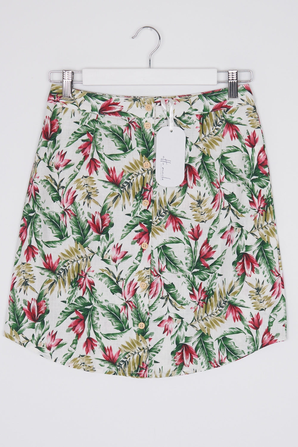 Otto Mode White and Floral Tropics Skirt 8