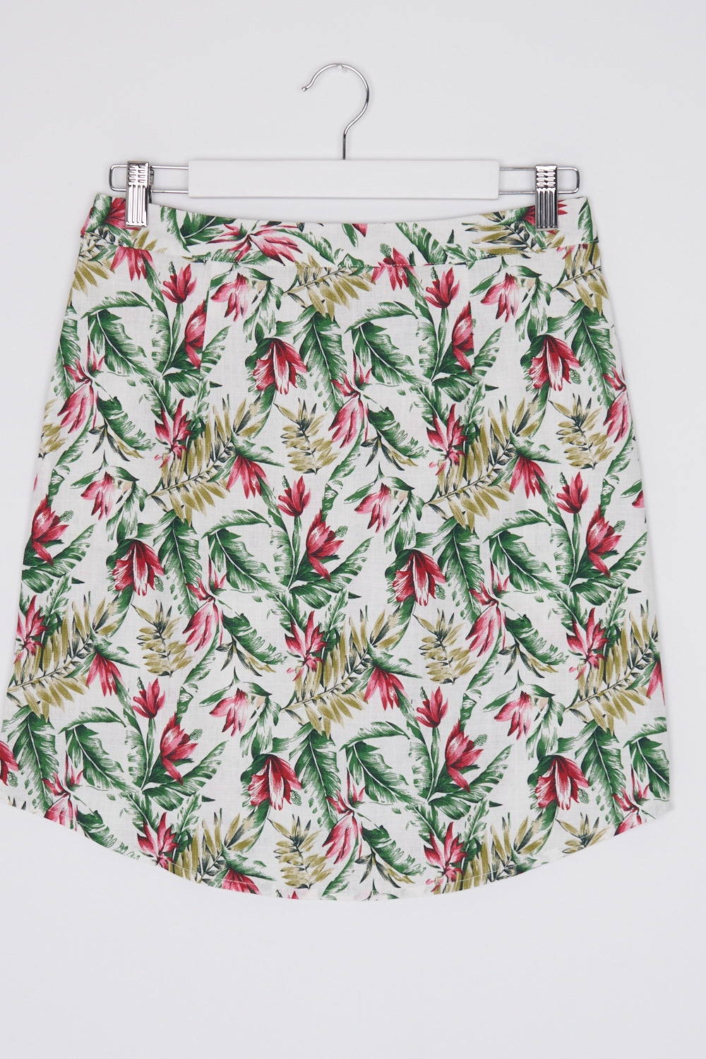 Otto Mode White and Floral Tropics Skirt 10