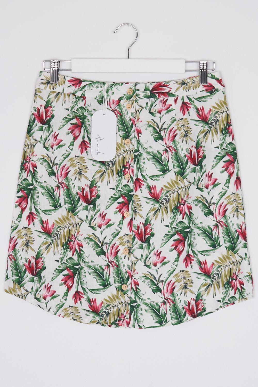 Otto Mode White and Floral Tropics Skirt 10